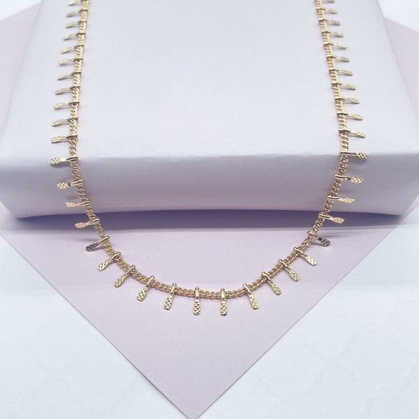 18k Gold Filled Dainty Fringe Choker Necklace Bohemian Design Chain, Gold Dangle Choker   Jewelry