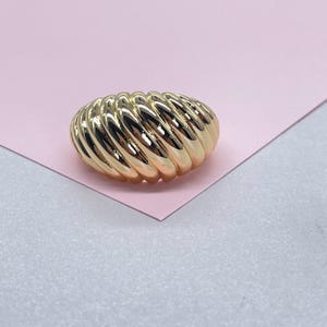 18k Gold-filled Adjustable Croissant  Wrap Dome Ring
