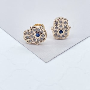 18k Gold Filled Hamzah Hand Stud Earring