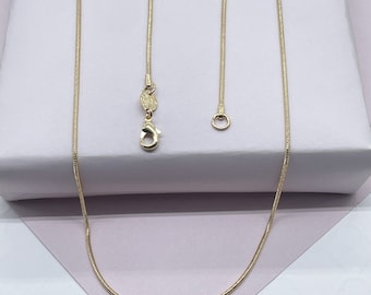 18k Gold Filled 1mm Round Snake Textured Chain Available In Sizes 16”, 18”, 20”, Cola de Raton   Supplies