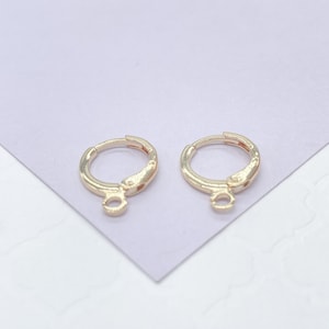 18k Gold Filled Plain Round Hoops Clasps