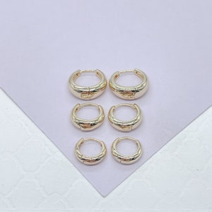 18k Gold Filled Einfache tränenförmige Huggie Hoop Ohrringe in allen Größen