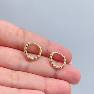 18k Gold Filled Tiny 3mm Bead Clicker Hoop