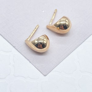 Gorgeous 18k Gold Filled Plain Casted Tear Drop Stud Earrings Dainty  Jewelry