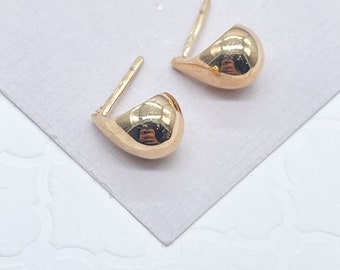 18k Gold Filled Tear Drop Stud Earrings: Dainty Jewelry