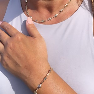 18k gold filled kleurrijke sieradenset babyschildpad