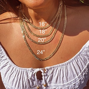 Chaîne à maillons cubaine de 6 mm remplie d'or 18 carats, collier et bracelet Miami Cuban disponibles, chaîne gourmette en or et accessoires de fabrication de bijoux