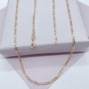18k Gold Filled 3x1 Figaro 2.5mm Chain Necklace  Supplies