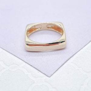 18k Gold Filled Minimalist Plain Smooth Square Ring