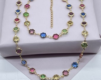 Parure de bijoux colorée en or 18 carats vendue séparément