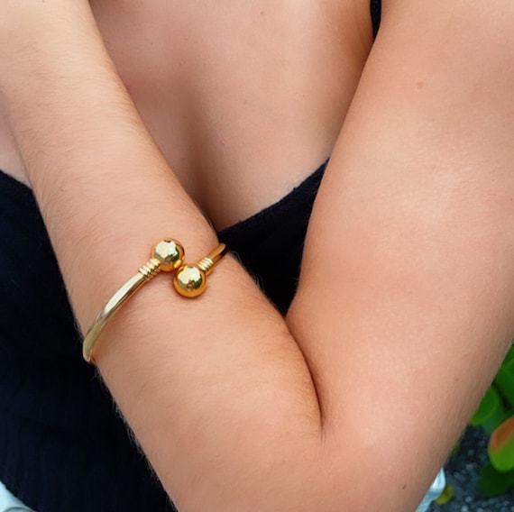 Handmade 18k Rose Gold Filled Solid Cuff Bangle Bracelet - Extra Large 80mm, Stackable