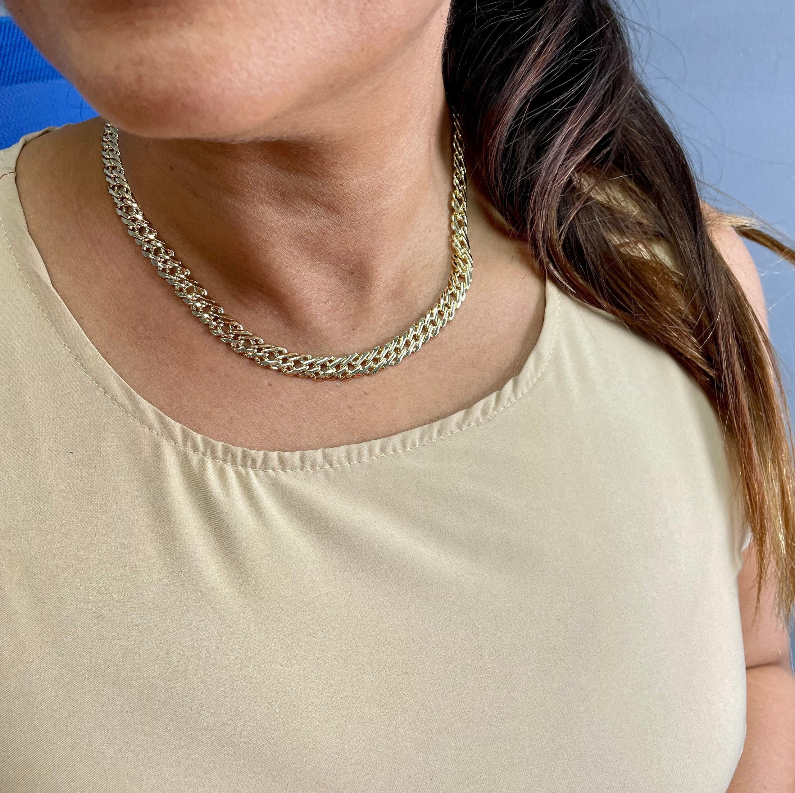 18k Gold Filled Dünne Kubanische Gliederkette 2,4 Mm Dainty