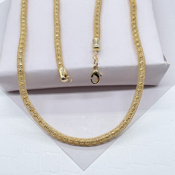 4mm 18k Gold Filled Mesh Shiny Tube Necklace   Making