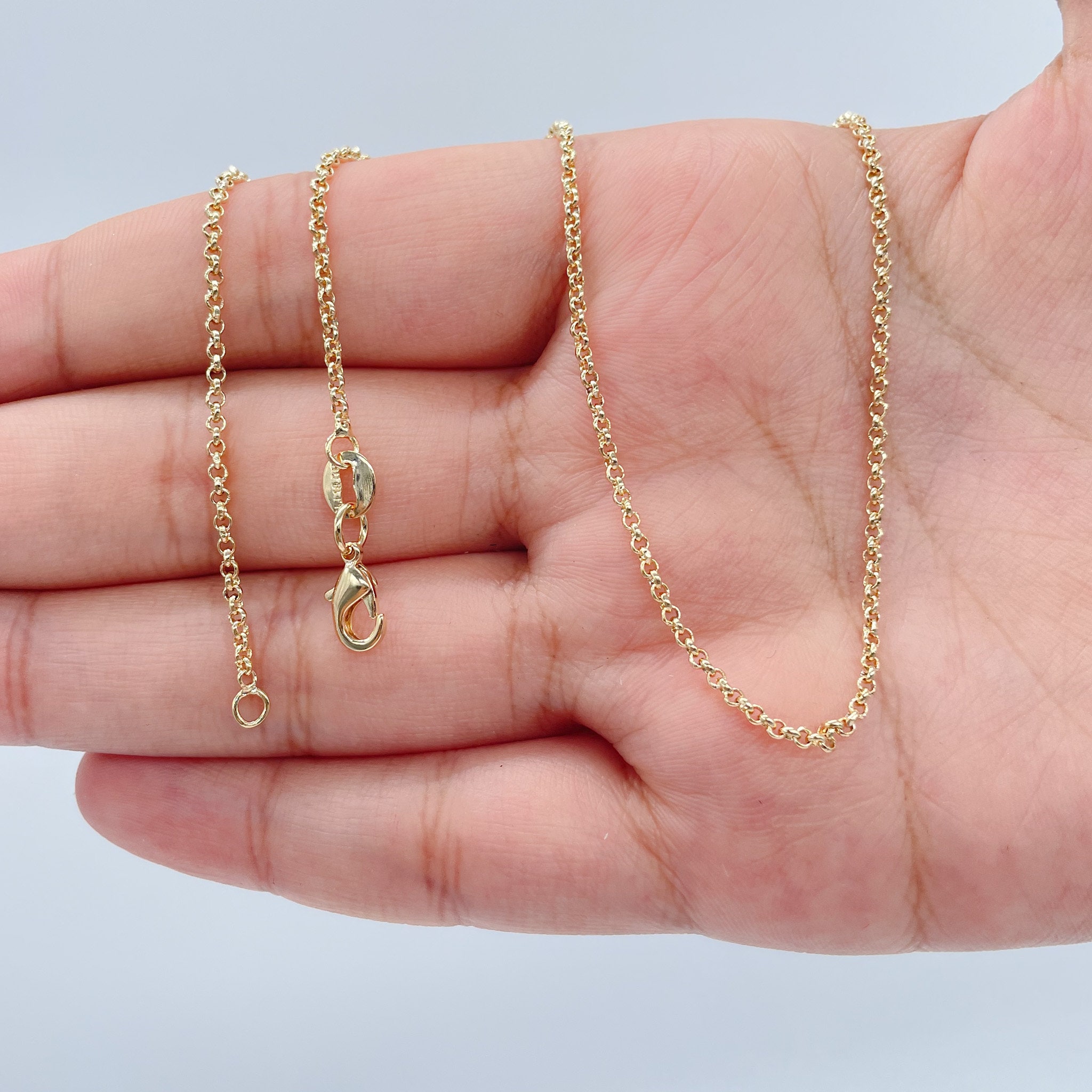 18k Gold Filled 1mm Rolo Chain Necklace Supplies Designers | Etsy