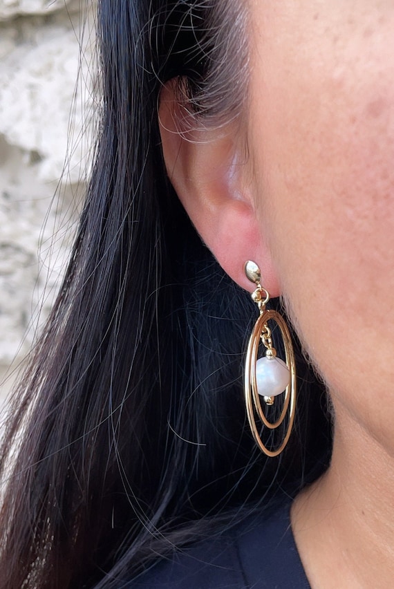 18k Gold Filled Double Stacked Hoop Earrings Featuring