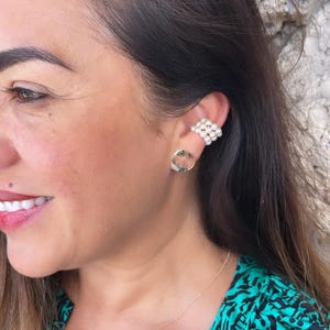 18k Gold Filled XL 3 Layered Pearl Ear Cuff