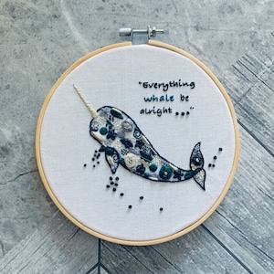Digital Pattern - Narwhal Embroidery Pattern. PDF instant download with instructions.