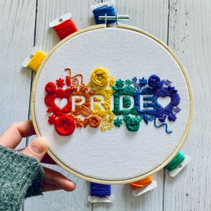 プライド刺繍パターンPDF – LGBTQレインボーフープアートデザイン