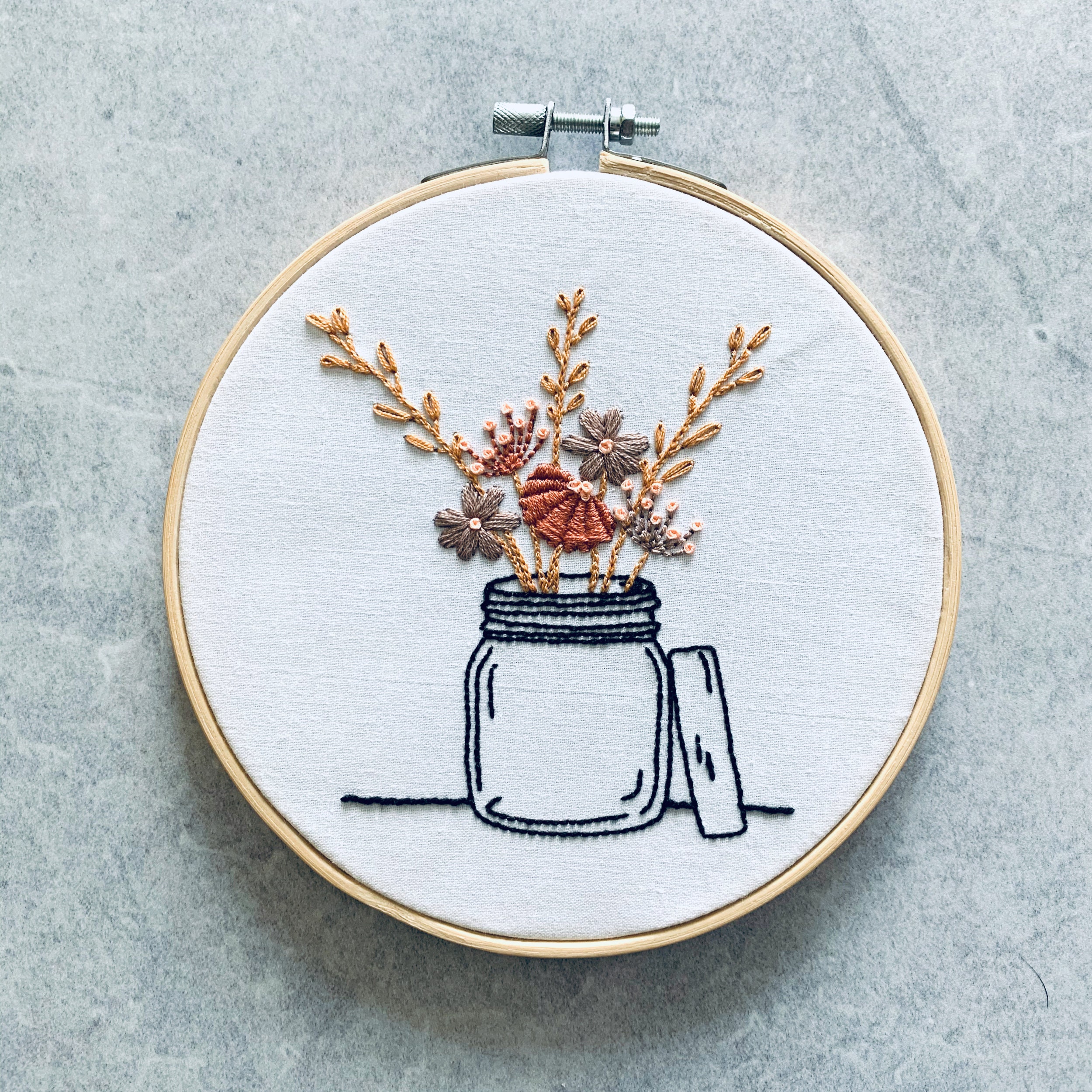 Digital download. Jam jar embroidery hoop art PDF pattern with Etsy