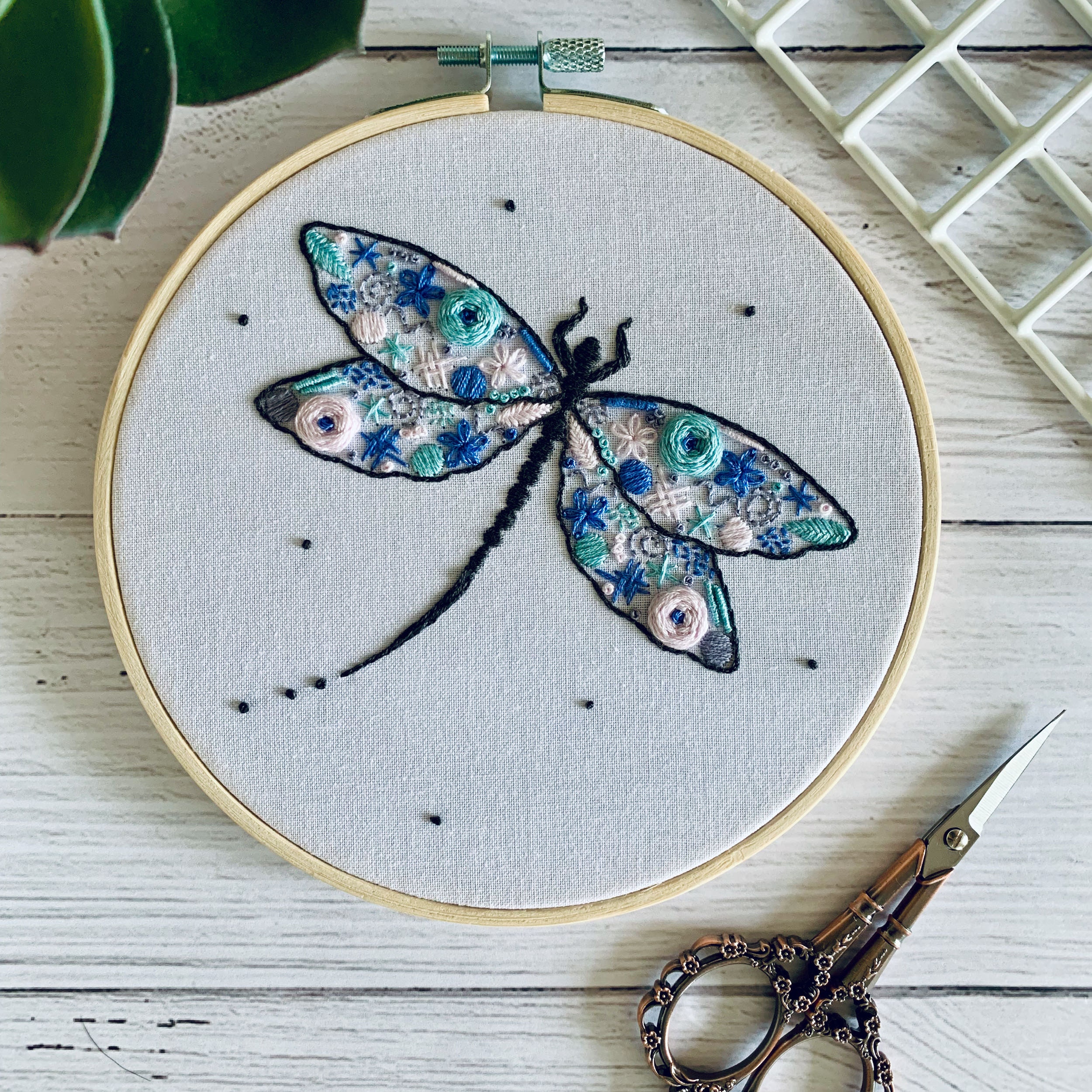 Full Embroidery Kit. Dragonfly DIY Beginner Hoop Art Craft. Etsy