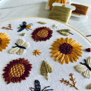 Sunflower Embroidery Kit - DIY Beginner Craft for Relaxation and ...