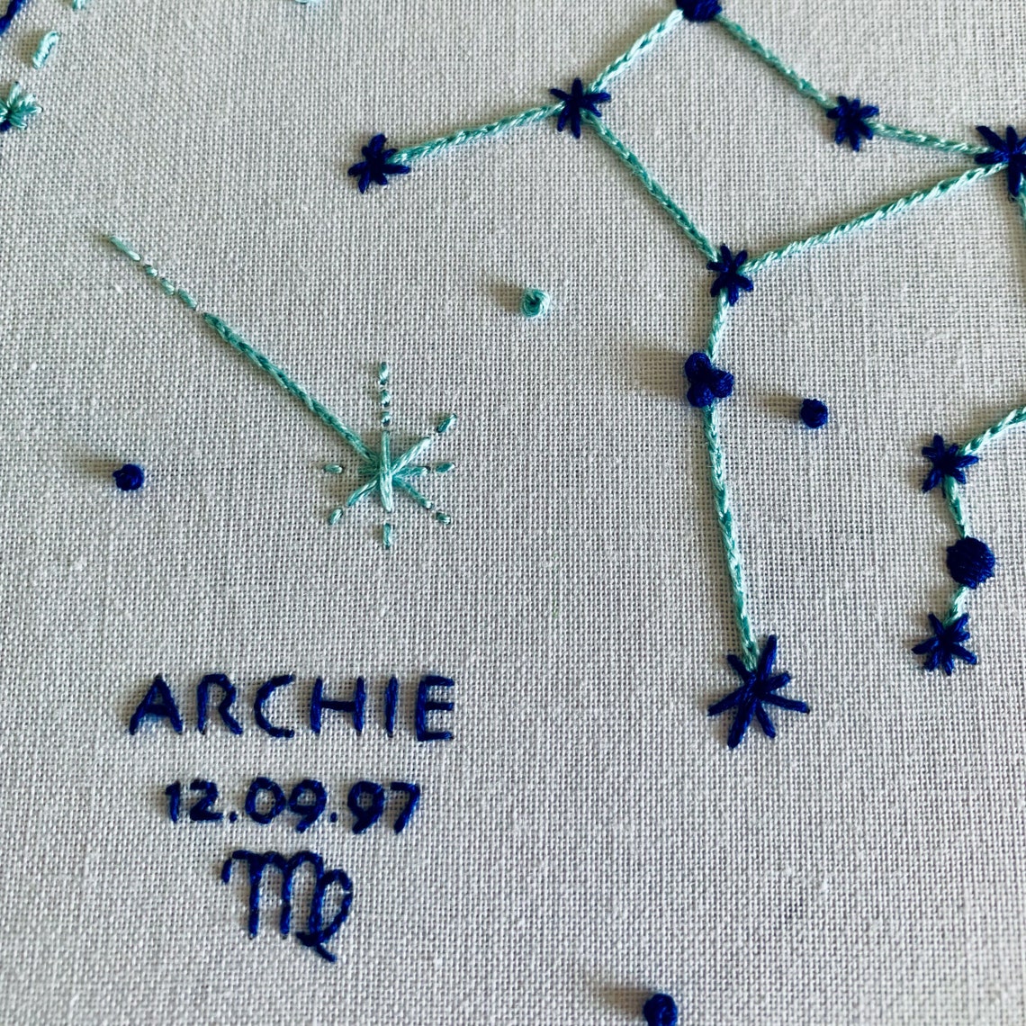 Digital Download. Custom Birthday Star Sign Zodiac Embroidery - Etsy