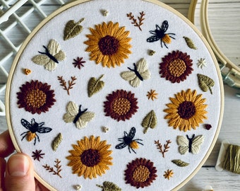 Sunflower Embroidery Kit – Floral DIY Hand Embroidery Craft for Beginners