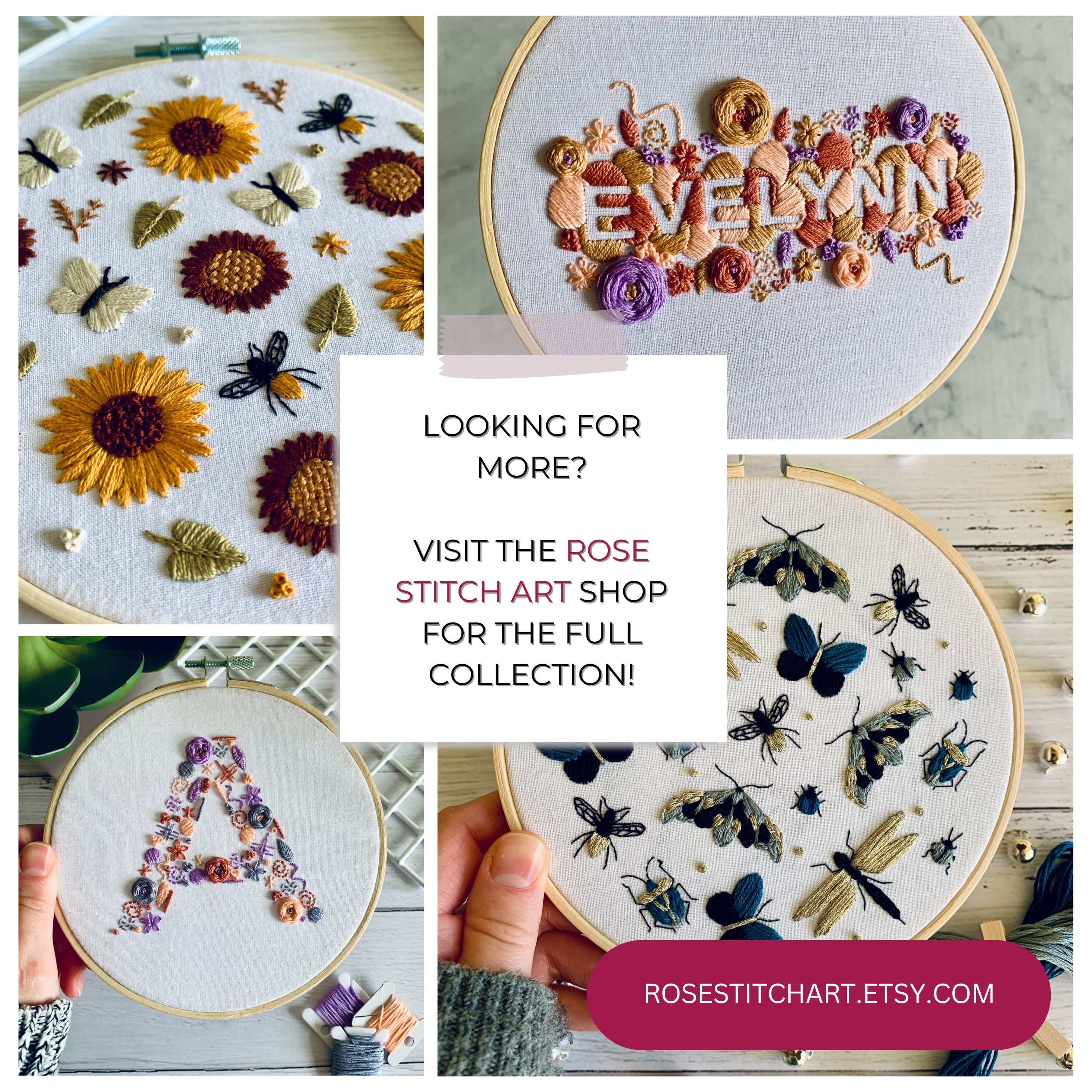 Buy Custom Name or Word Embroidery Pattern PDF – Personalised Hoop
