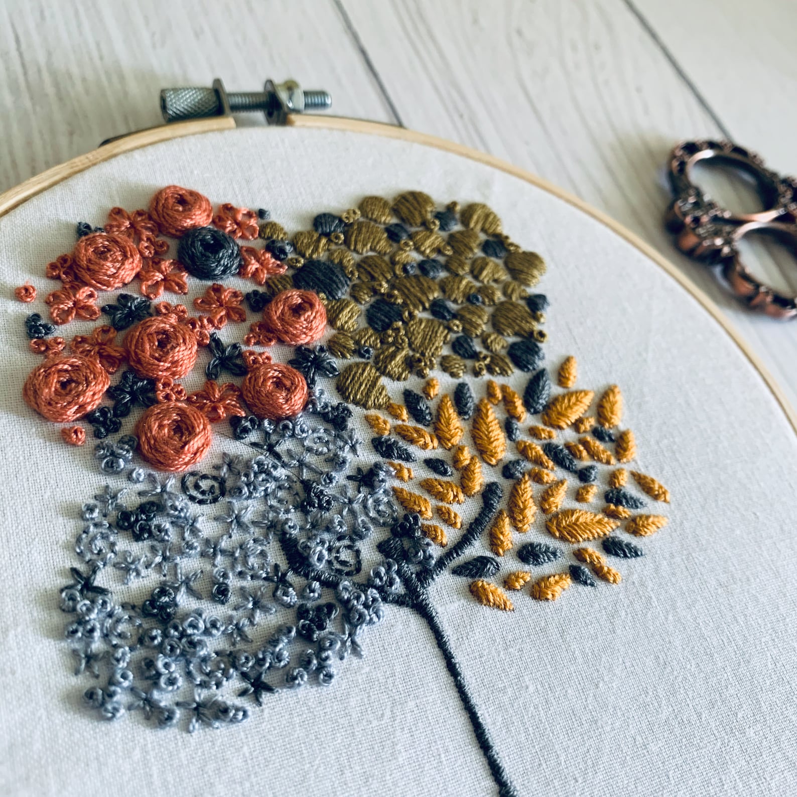 Four Seasons Embroidery Kit. Mindful hand sewing pattern with | Etsy