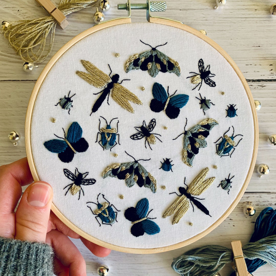 Insect Embroidery Pattern PDF – Garden Bug Hoop Art Design - Etsy