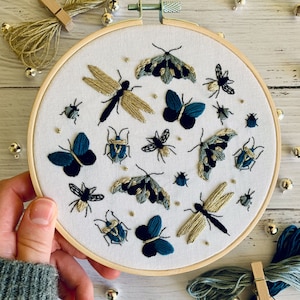 Insect Embroidery Pattern PDF – Garden Bug Hoop Art Design