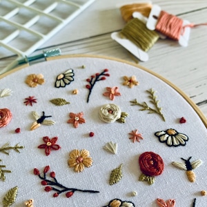 Digital Pattern - Flower Power Embroidery Pattern. PDF instant download with instructions.