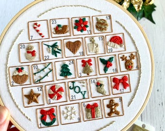 クロスステッチキット。アドベントカレンダー、Hello Christmas、刺繍