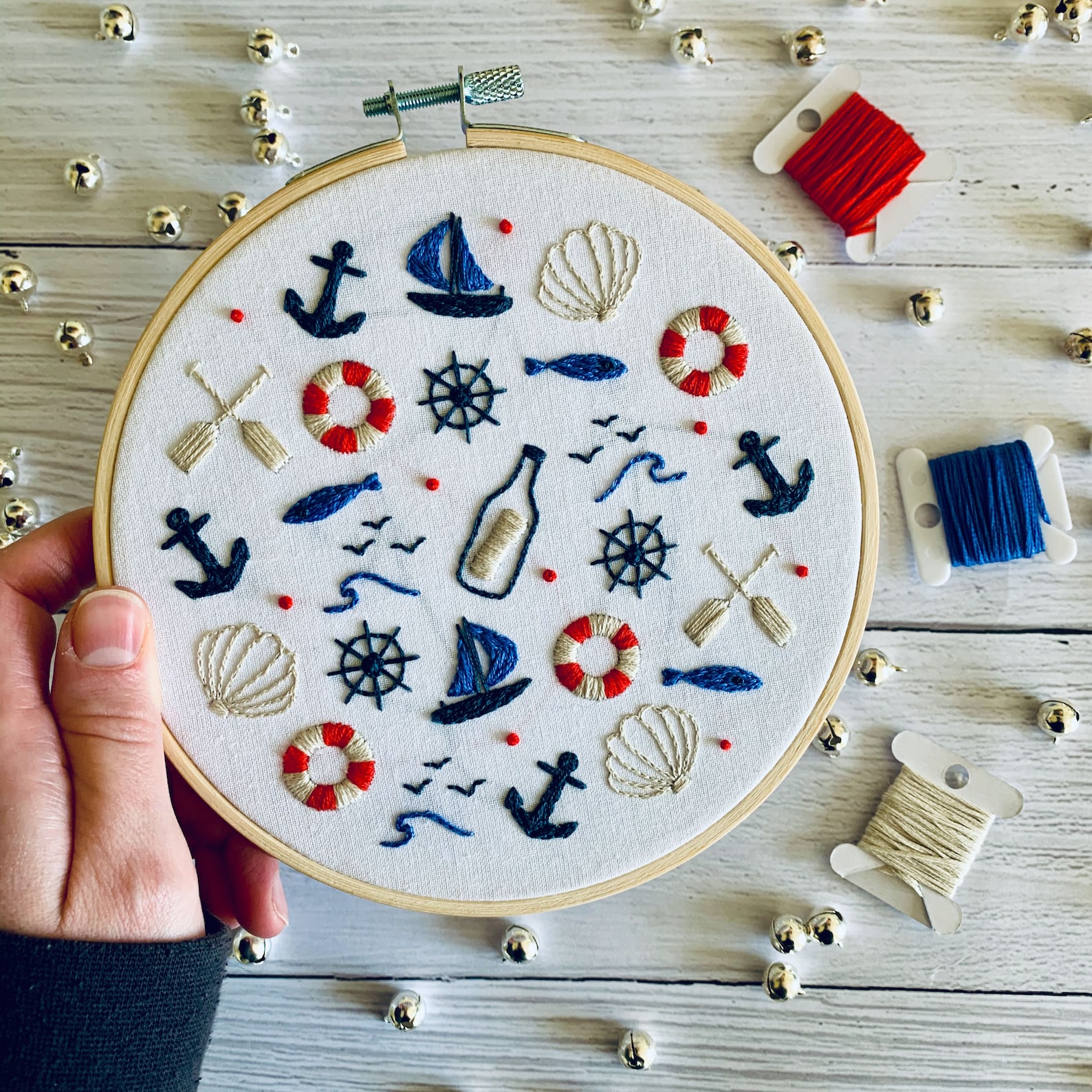 Digital Download. Nautical Embroidery Hoop Art PDF Pattern Etsy