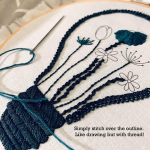 Full embroidery kit. Autumn/fall DIY beginner craft. Adult image 5