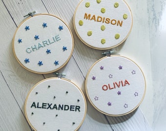 DIY Name Embroidery Kit - Customizable Designs, Personalized Gift for Birthdays or Newborns, Relaxing Craft Project