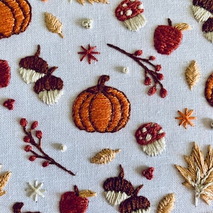 Full embroidery kit. Autumn/fall DIY beginner craft. Adult image 2