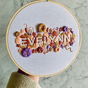 Digital Pattern - Custom Name/Word Embroidery Pattern. PDF download with instructions.