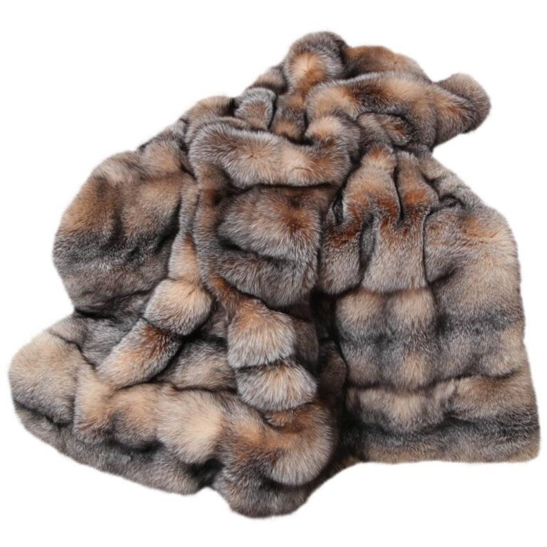 Real FOX FUR BlanketThrowtop quality cozy fur piece Etsy