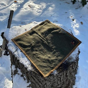 Bushcraft sit mat wool and wax canvas. Outdoors sit mat. Browns Bushcraft