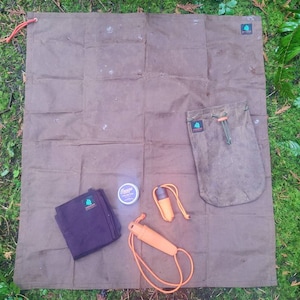 Bushcraft Waxed Canvas Ground Mat 30”x30” XL Sit Mat. Camp Mat