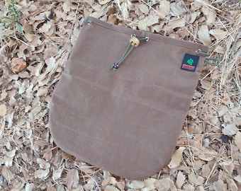 Bigfoot Canvas Co Bushcraft 12" Frying Pan / Skillet Pan Pouch waxed canvas stuff sack ditty bag large outdoors pouch. Pan pouch