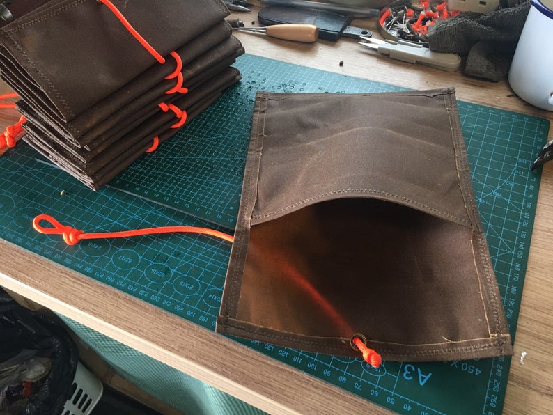 Bushcraft outdoors waxed canvas roll pouch edc pouch pocket Etsy