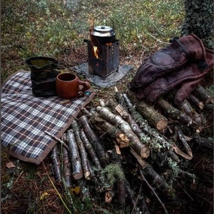 Bushcraft wax cotton and cotton flannel sit mat 18x18” Outdoors sit mat