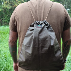 Bigfoot Canvas Co Bushcraft Drawstring Waxed Canvas Backpack Bag Sports Bag