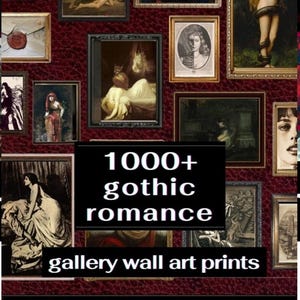 Victorian Vampire Digital Download Gallery Wall Art Gothic Romance Printable Bundle Dark Valentines Decor Spooky Collage Kit Dark Academia image 10
