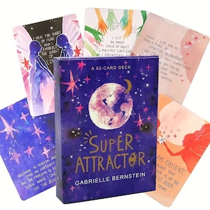 Cartas del oráculo, regalo espiritual, hechizo de manifestación de amor "superatracción", juego de cartas del tarot, meditación de energía positiva, decoración celestial