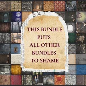 May include: A collage of images with a torn piece of paper in the center. The paper has the text "THIS BUNDLE PUTS ALL OTHER BUNDLES TO SHAME" in red and white text.