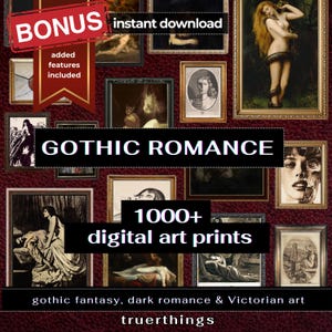 Gothic Romance Digital Download Gallery Wall Art Victorian Printable Bundle Vintage Halloween Decor Elegant Collage Kit Dark Academia Love