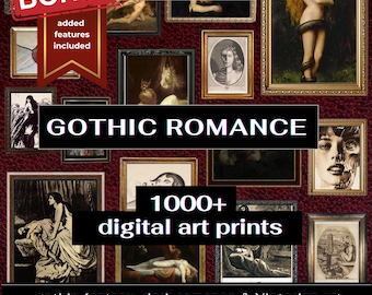 Gothic Romance Digital Download Gallery Wall Art Victorian Printable Bundle Vintage Halloween Decor Elegant Collage Kit Dark Academia Love